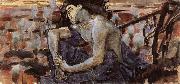 Mikhail Vrubel The Seated Demon oil